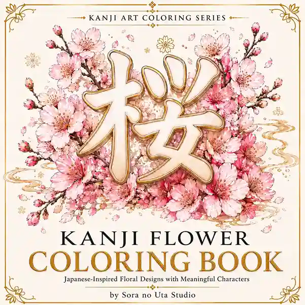 Kanji Flower Coloring Book
